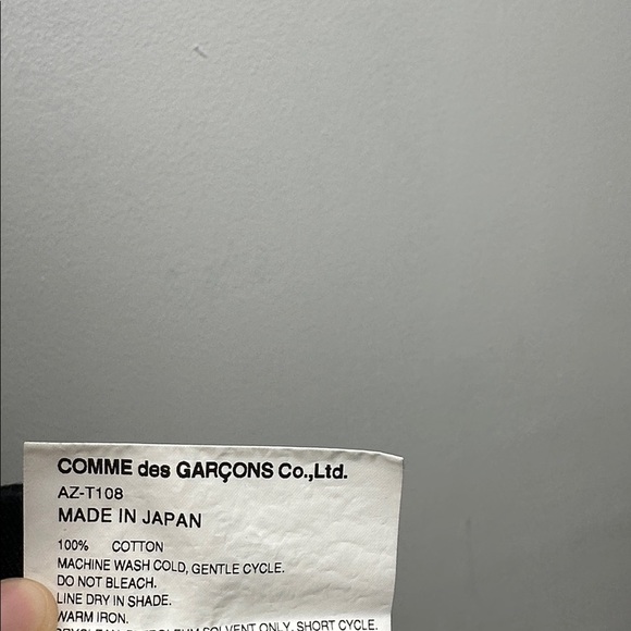 Comme des Garcons Play T-Shirt Tee Shirt Short Sleeve Cotton Solid Black Large - Picture 9 of 10